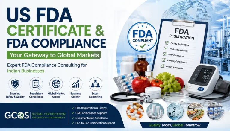 US FDA Certificate & FDA Compliance Consultants in India | GCQS