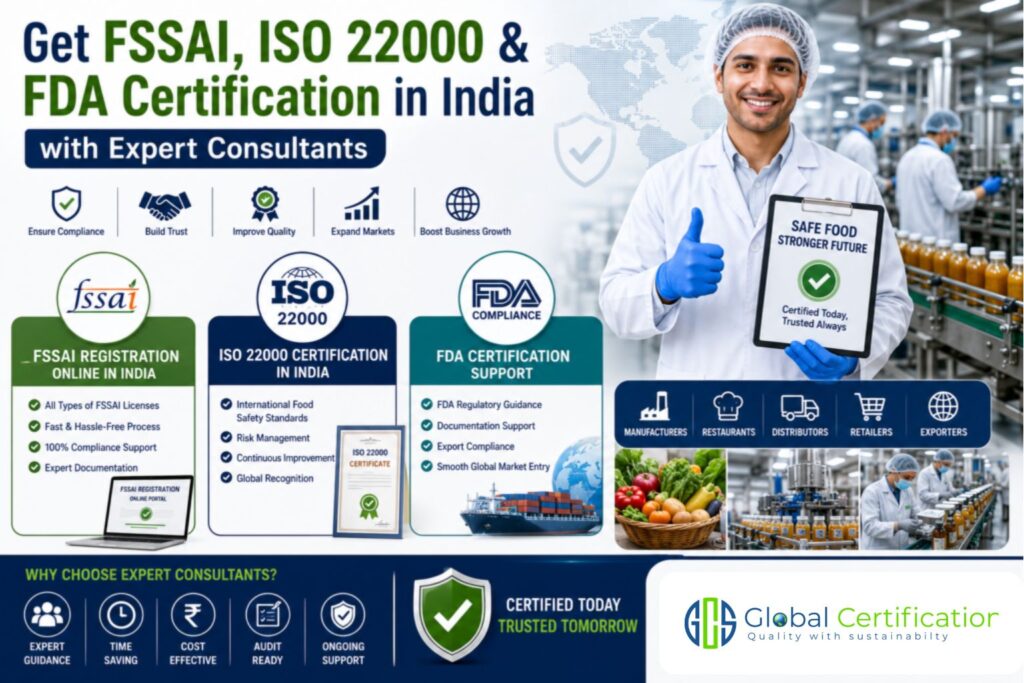 FSSAI, ISO 22000 & FDA Certification in India